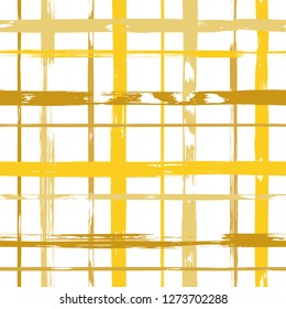 Vector hand drawn paint stripe seamless pattern. Vector striped graphic background. Ink brush strokes. Grunge stripes, trendy hipster paintbrush line. Texture squared lines backdrop