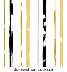 Vector hand drawn paint stripe seamless pattern. Vector striped graphic background. Ink brush strokes. Grunge stripes, trendy hipster paintbrush line. Texture lines backdrop
