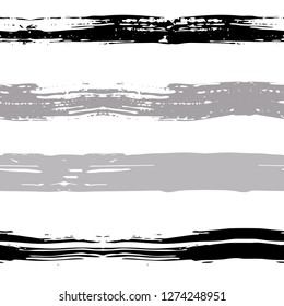 Vector hand drawn paint stripe seamless pattern. Vector striped graphic background. Ink brush strokes. Grunge stripes, trendy hipster paintbrush line. Texture lines backdrop