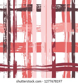 Vector hand drawn paint stripe seamless pattern. Vector striped graphic background. Ink brush strokes. Grunge stripes, trendy hipster paintbrush line. Texture  squared lines backdrop