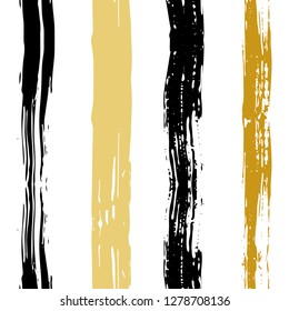 Vector hand drawn paint stripe seamless pattern. Vector striped graphic background. Ink brush strokes. Grunge stripes, trendy hipster paintbrush line. Texture lines backdrop