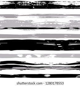 Vector hand drawn paint stripe seamless pattern. Vector striped graphic background. Ink brush strokes. Grunge stripes, trendy hipster paintbrush line. Texture lines backdrop