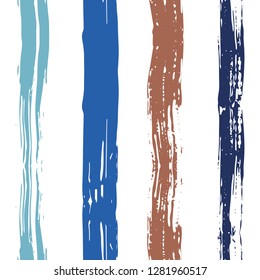 Vector hand drawn paint stripe seamless pattern. Vector striped graphic background. Ink brush strokes. Grunge stripes, trendy hipster paintbrush line. Texture lines backdrop