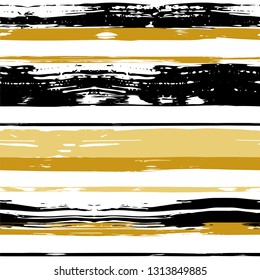 Vector hand drawn paint stripe seamless pattern. Vector striped graphic background. Ink brush strokes. Grunge stripes, trendy hipster paintbrush line. Texture lines backdrop