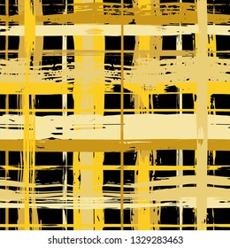 Vector hand drawn paint stripe seamless pattern. Vector striped graphic background. Ink brush strokes. Grunge stripes, trendy hipster paintbrush line. Texture squared lines backdrop