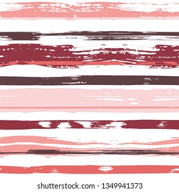 Vector hand drawn paint stripe seamless pattern. Vector striped graphic background. Ink brush strokes. Grunge stripes, trendy hipster paintbrush line. Texture  lines backdrop
