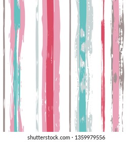 Vector hand drawn paint stripe seamless pattern. Striped graphic background. Ink brush strokes. Grunge stripes, trendy hipster paintbrush line. Texture lines backdrop