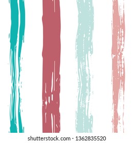 Vector hand drawn paint stripe seamless pattern. Striped graphic background. Ink brush strokes. Grunge stripes, trendy hipster paintbrush line. Texture lines backdrop