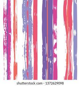 Vector hand drawn paint stripe seamless pattern. Striped graphic background. Ink brush strokes. Grunge stripes, trendy hipster paintbrush line. Texture lines backdrop