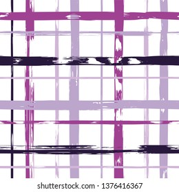 Vector hand drawn paint stripe seamless pattern. Striped square graphic background. Ink brush strokes. Grunge stripes, trendy hipster paintbrush line. Texture lines backdrop