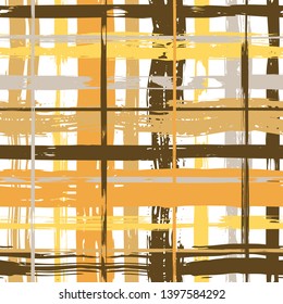 Vector hand drawn paint stripe seamless pattern. Striped square graphic background. Ink brush strokes. Grunge stripes, trendy hipster paintbrush line. Texture lines backdrop