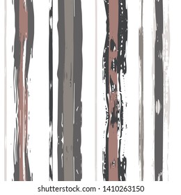 Vector hand drawn paint stripe seamless pattern. Striped graphic background. Ink brush strokes. Grunge stripes, trendy hipster paintbrush line. Texture lines backdrop