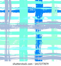Vector hand drawn paint stripe seamless pattern. Striped square graphic background. Ink brush strokes. Grunge stripes, trendy hipster paintbrush line. Texture lines backdrop