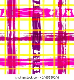 Vector hand drawn paint stripe seamless pattern. Striped graphic background. Ink brush strokes. Grunge stripes, trendy hipster paintbrush line. Texture lines backdrop