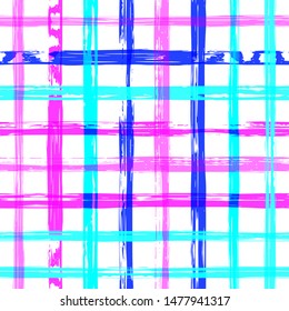 Vector hand drawn paint stripe seamless pattern. Striped graphic background. Ink brush strokes. Grunge stripes, trendy hipster paintbrush line. Texture lines backdrop