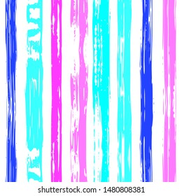 Vector hand drawn paint stripe seamless pattern. Striped graphic background. Ink brush strokes. Grunge stripes, trendy hipster paintbrush line. Texture lines backdrop