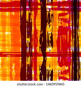 Vector hand drawn paint stripe seamless pattern. Striped graphic background. Ink brush strokes. Grunge stripes, trendy hipster paintbrush line. Texture lines backdrop