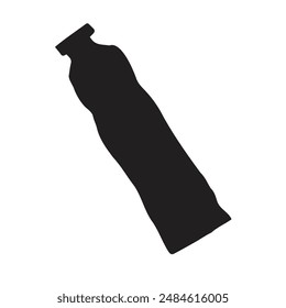 Vector dibujado a mano silueta de tubo de pintura aislado sobre fondo blanco
