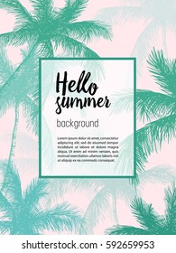 Vector hand drawn palm. Tropical summer engraved style illustration. Perfect for invitations, greeting cards, posters, fashion & beauty shop, store.