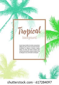 Vector hand drawn palm. Tropical summer engraved style illustration. Perfect for invitations, greeting cards, posters, fashion & beauty shop, store.