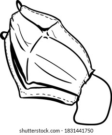 Vektorgrafik mit handgezeichneter Pandemie / Maskensymbol / Maskengrafik