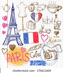 vector hand drawn paris illustration