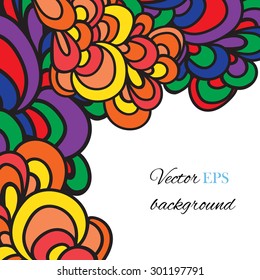 Vector hand drawn pattern. Colorful abstract wavy pattern. Abstract template