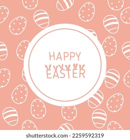 Vector hand drawn pattern with easter eggs. Easter card. Happy easter.