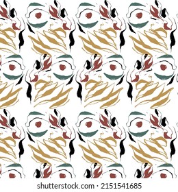 Vector hand drawn pattern with minimalistic illustration. Creative abstract artwork . Template for card, poster, banner, print for t-shirt, pin, badge, patch.