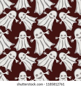 Vector hand drawn pattern on the theme of Halloween. Pattern with Halloween symbols . Background for use in design  web site  packing  textile  fabric