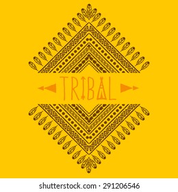 vector hand drawn pattern in the style of boho or hippy. Tribal elements