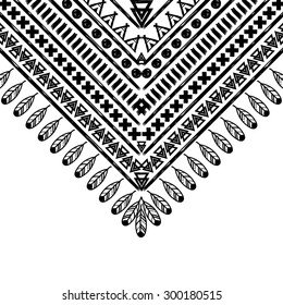 Vector hand drawn pattern in the style of boho or hippy. Tribal elements