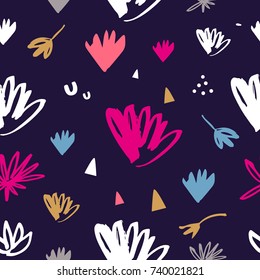 Vector hand drawn pattern. Wallpaper, background, print, elements for design.