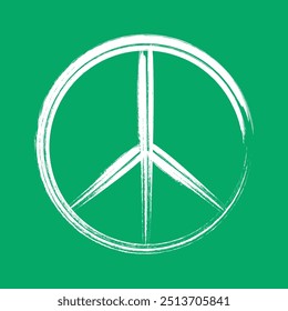 Vector Hand Drawn Peace Icon Symbol In Grunge Style