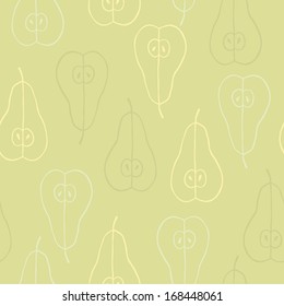 Vector hand drawn pear seamless pattern