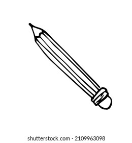 Vektorhandgezeichneter Bleistift im Doodle-Stil.