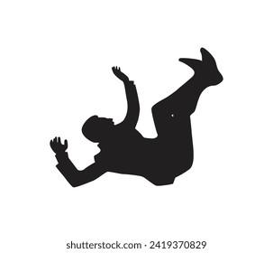 vector hand drawn  people falling down silhouette 