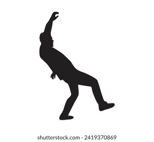 vector hand drawn  people falling down silhouette 