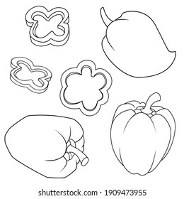 Los pimientos dibujados a mano del vector dibujan el icono del doodle. Ilustración de boceto alimentario para impresión, web, móviles e infografías aisladas en fondo blanco.