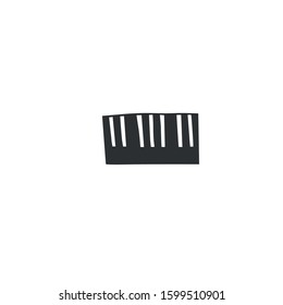 Vector hand drawn piano icon. Music isolated logo element. For business identity and branding, for music shops and cafe, for musicians, performers and singers.