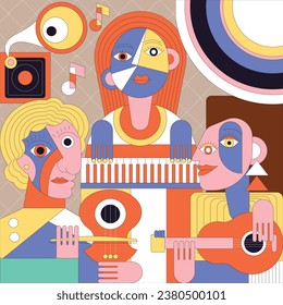 ilustración de estilo picasso dibujado a mano vectorial