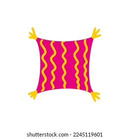 Vector hand drawn pillow isolated on white background.