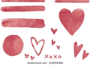 Vector hand drawn pink romantic line art Valentine’s day set of illustrations of animals. Ideal for print, stickers, decoration, posters, fashion and textile and other creative projects.