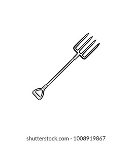 Vector hand drawn Pitchfork outline doodle icon. Pitchfork sketch illustration for print, web, mobile and infographics isolated on white background.