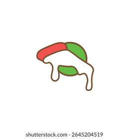 Vector Hand Drawn Pizza logo on white background