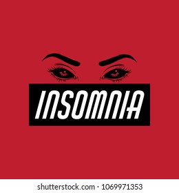 Vector hand drawn placard with inscription. Hand drawn illustration of human eyes. Template for card, poster, banner, print for t-shirt. 