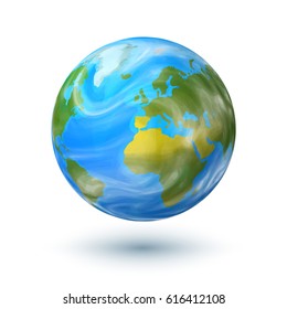 Vector hand drawn planet Earth isolated on white background