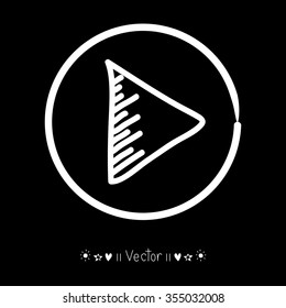 Vector Hand Drawn Play Icon, Sketch Symbol. Illustration EPS10 great for any use.