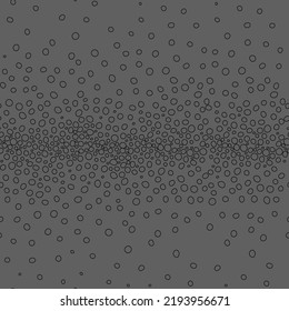 Vector. Hand drawn polka dot texture. Spotted grey, black and white background. Geometric abstract pattern with hand drawn contour circles. Scattered irregularly shaped dots. Flow, halftone gradient.
