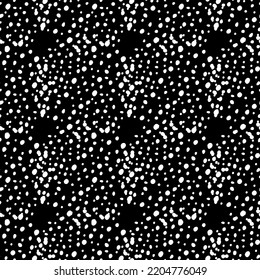 Vector. Hand drawn polka dot texture. Spotted grey, black and white background. Geometric abstract pattern with hand drawn circles. Drawn dots in the shape of a circle. Flow, halftone gradient.